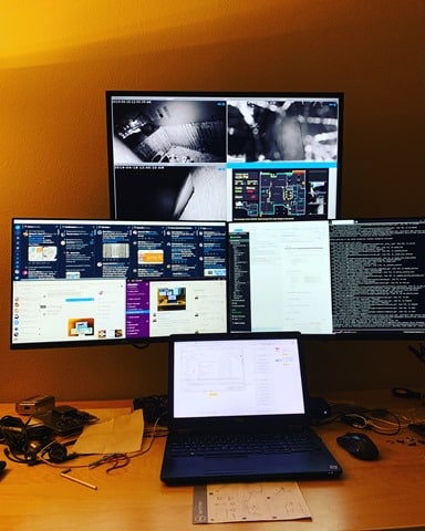 It is a towering beast of monitors
