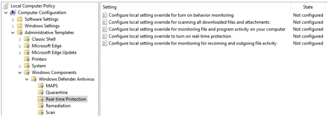 Windows Defender Hidden Settings Control Utility 3