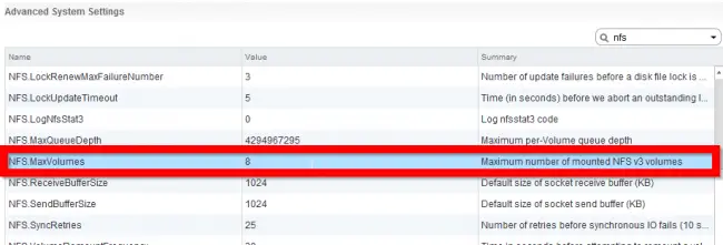 VMware NFS has reached the maximum number of supported volumes 2 VMware NFS has reached the maximum number of supported volumes 2