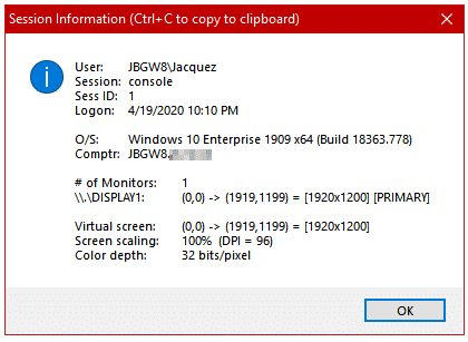 HelpDesk Tool: SessionInfo v1.0 3 HelpDesk Tool: SessionInfo v1.0 3