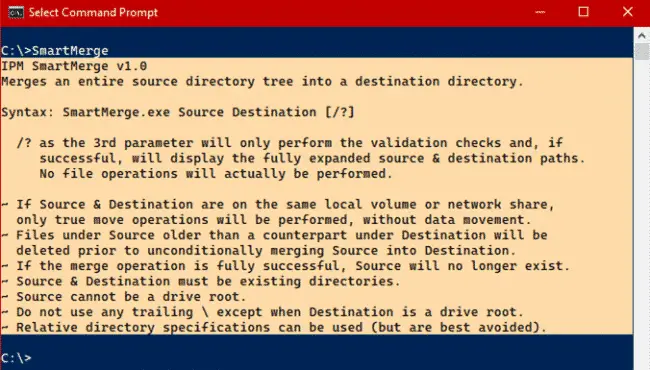 SmartMerge - Free Command Line Directory Merge Utility 2 SmartMerge - Free Command Line Directory Merge Utility 2