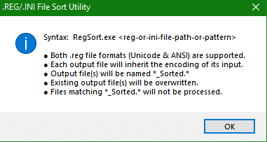Improved REG & INI File Sort Utility 2