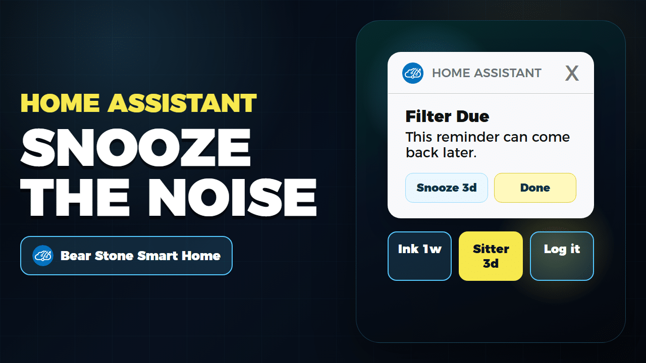 Home Assistant notification snooze buttons video thumbnail